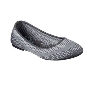 Skechers Cleo Gray Hot Dot Ballet Flats 8